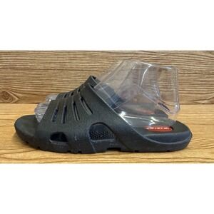 Okabashi Sandals Shoes Size ML 8-9 Black Slides Slip On Rubber